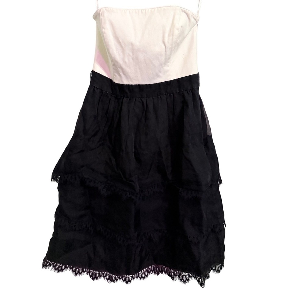 White House black market‎  Strapless Ruffled Dress Size 2 Party Cocktail